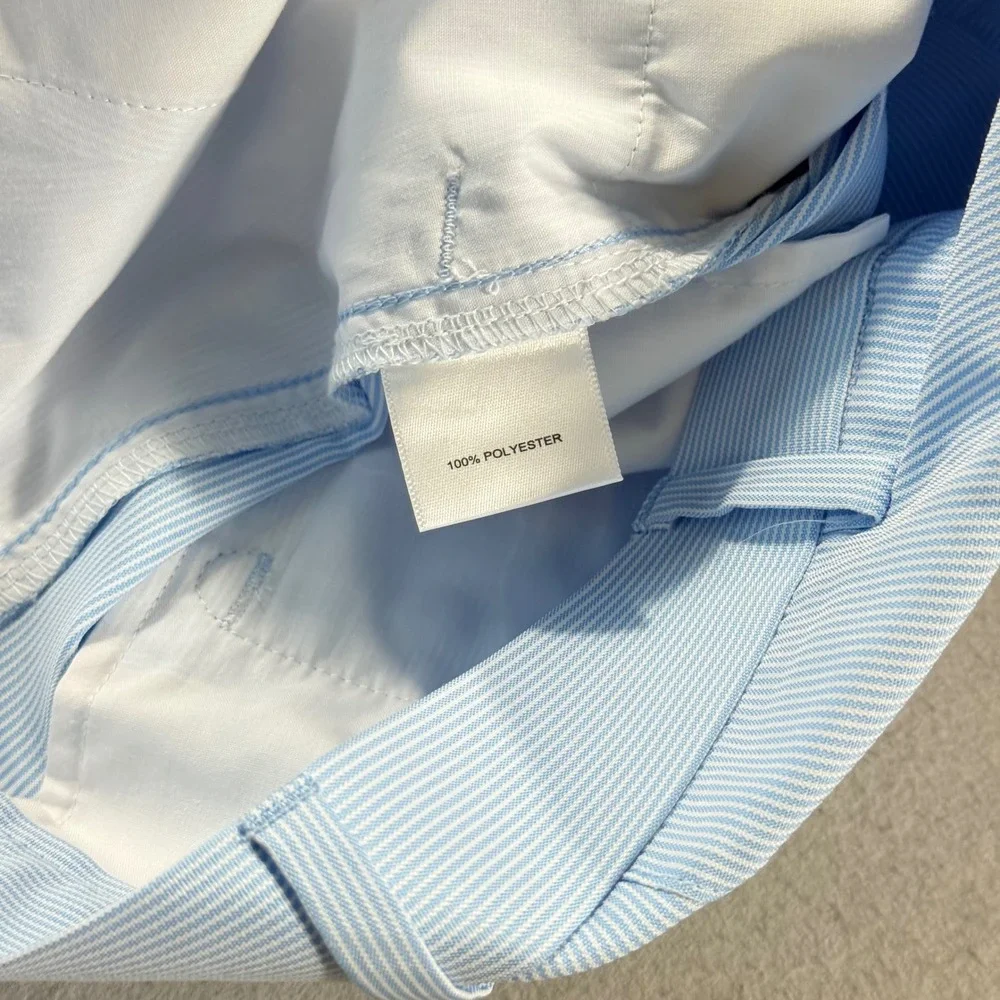 Peter Millar Wicking Golf Short Men 38 Blue White Stripe Crown Sport Performance